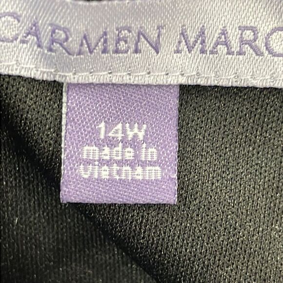 NWOT Luxe by Carmen Marc Valvo Ruffled Black Dress  Size 14W XL plus - Picture 11 of 13